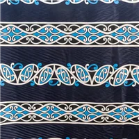 Fabric Navy Blue Maori Print