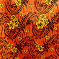 Fabric Poplin Print Colour 1 Orange Yellow