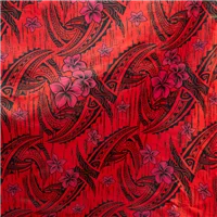 Fabric Poplin Print Colour 2 Red Black
