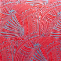 Fabric Rubber Print M 17 Red Aqua