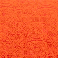 Fabric Printed Stretch Orange Red