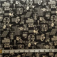 Fabric Black Cream Rock N Roll