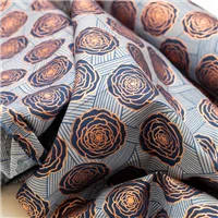 Fabric Bunch Of Roses Navy Copper