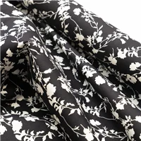 Fabric CR 55 Black White Floral