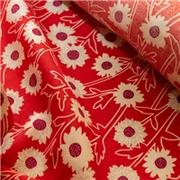 Fabric Crimson Daisy Rayon