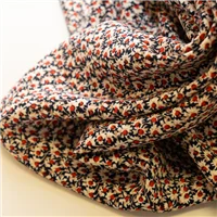 Fabric Daisy Floral Crepe Navy
