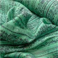 Fabric Emerald Navy Striped Floral